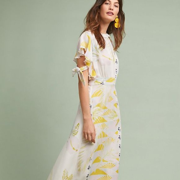 Anthropologie Dresses & Skirts - Cynthia Rowley Talia silk print maxi dress size 0